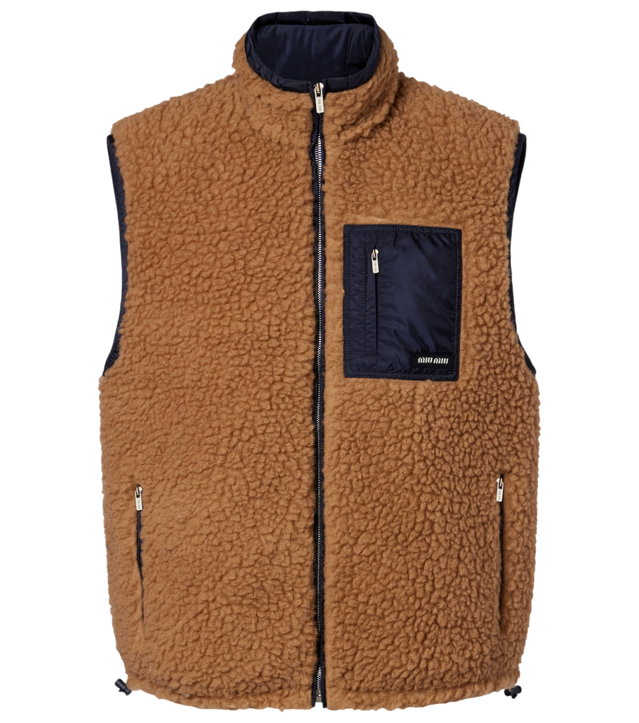 Miu Miu Wool-blend teddy down vest