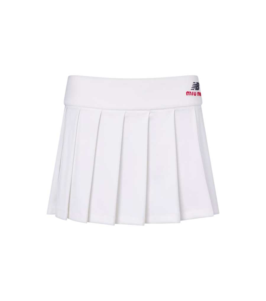 Minigonna in jersey plissettato Miu Miu x New Balance