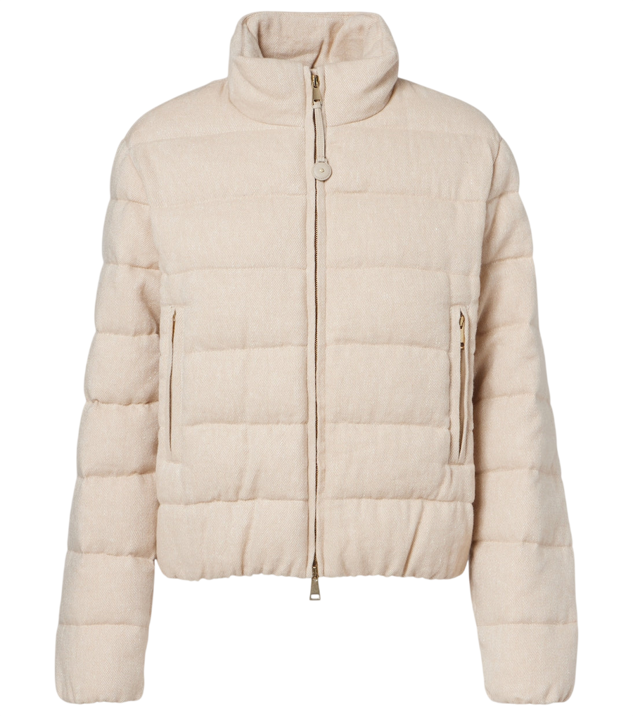 Moncler Agastache cashmere and linen down jacket