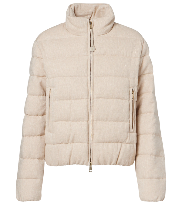 Moncler Agastache cashmere and linen down jacket