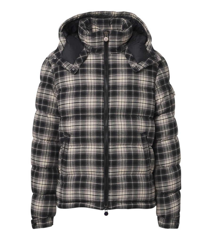 Moncler Airor checked cotton flannel down jacket