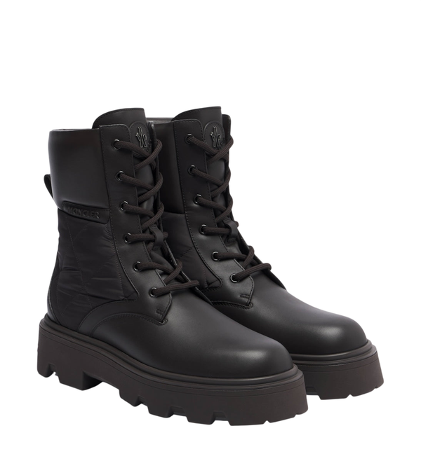 Moncler Aurea leather lace-up boots