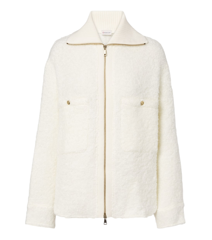 Moncler Bouclé zip-up jacket
