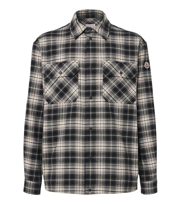 Moncler Checked cotton flannel zip-up shirt