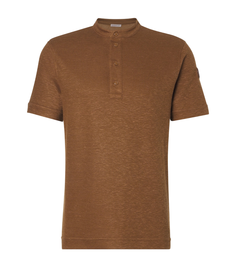 Moncler Cotton and linen-blend polo shirt