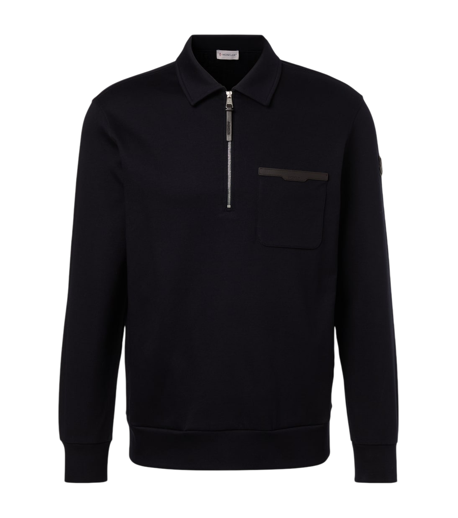 Moncler Cotton-blend half-zip sweater