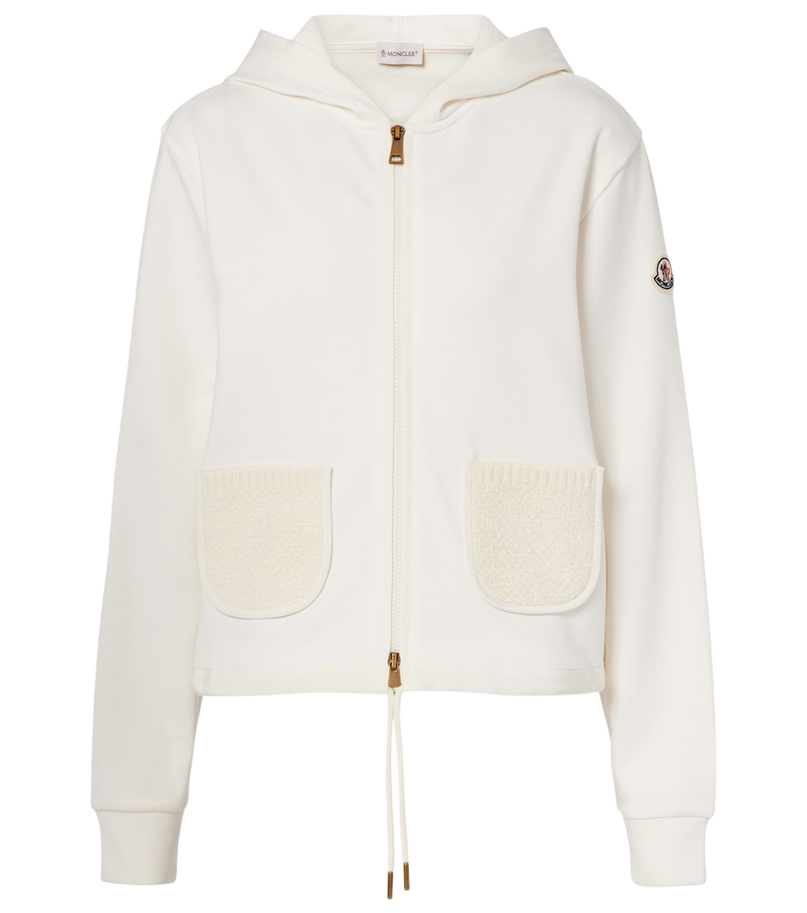 Moncler Moletom com fecho de correr em mistura de algodão