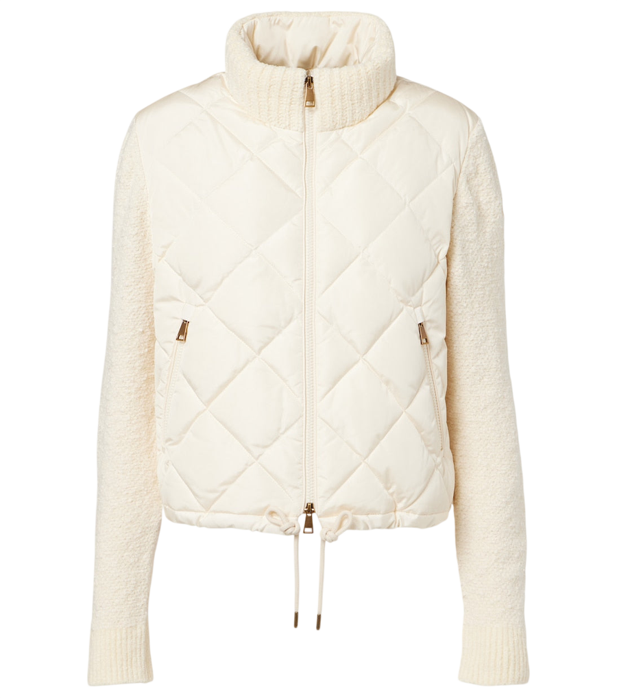 Moncler Down-paneled cotton-blend cardigan