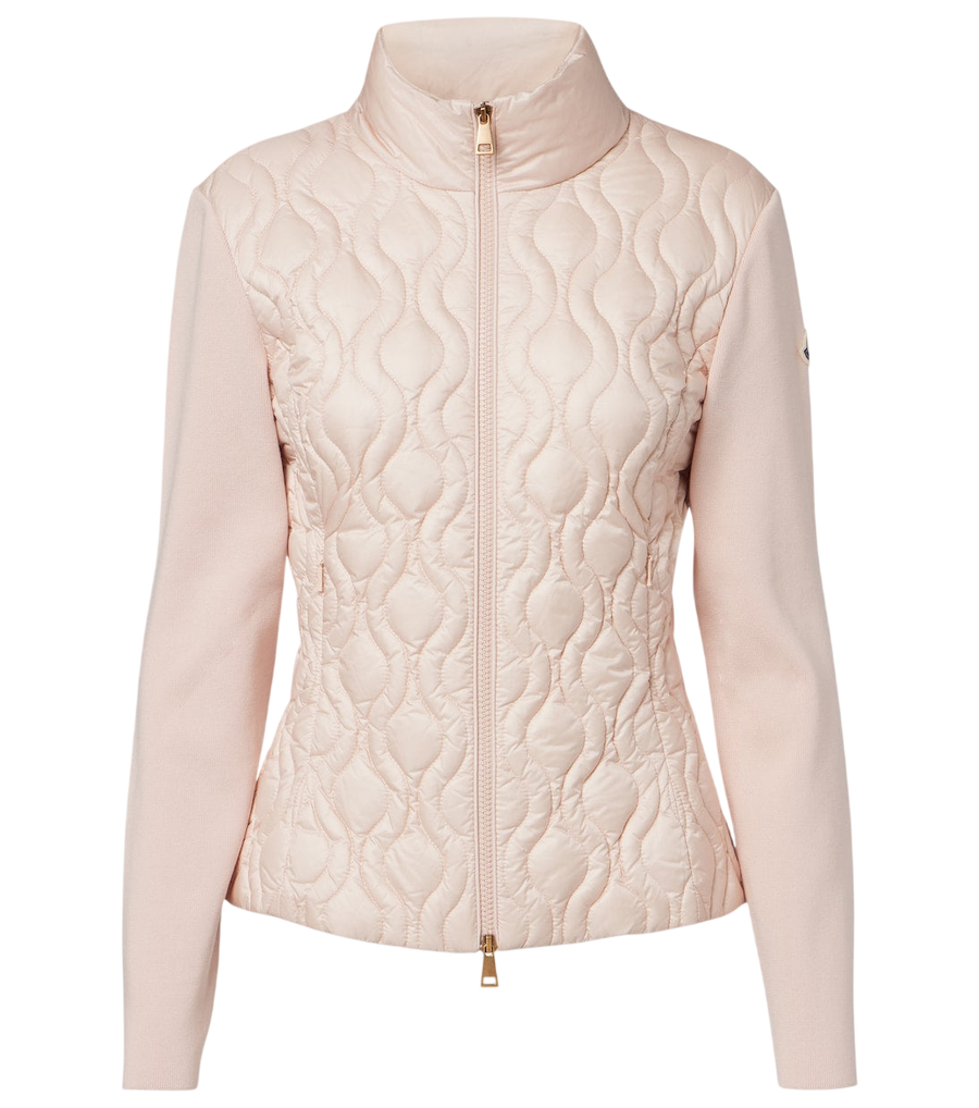 Moncler Down-paneled cotton cardigan