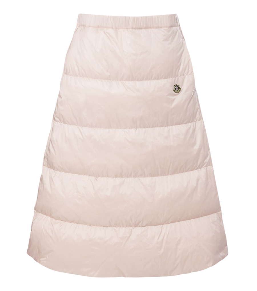 Moncler Saia midi com painel inferior