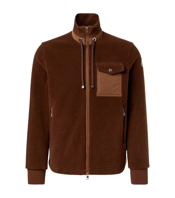 Moncler Down-paneled teddy cardigan