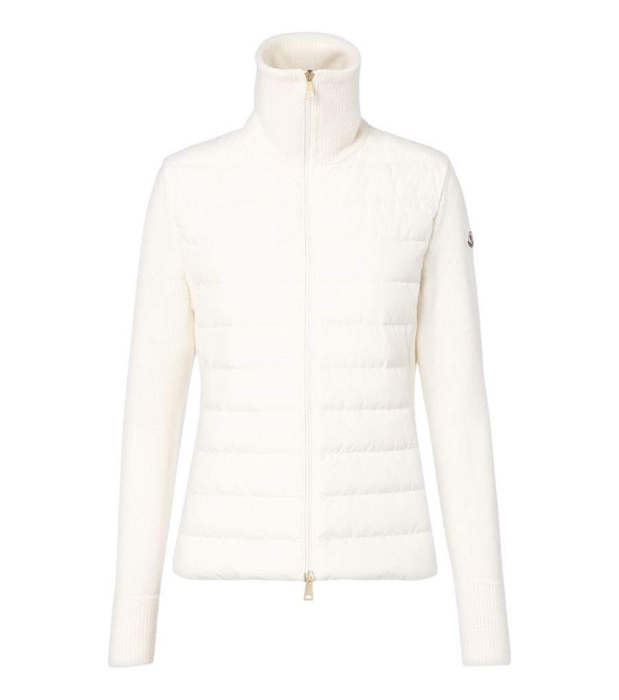 Moncler Down-paneled virgin wool cardigan