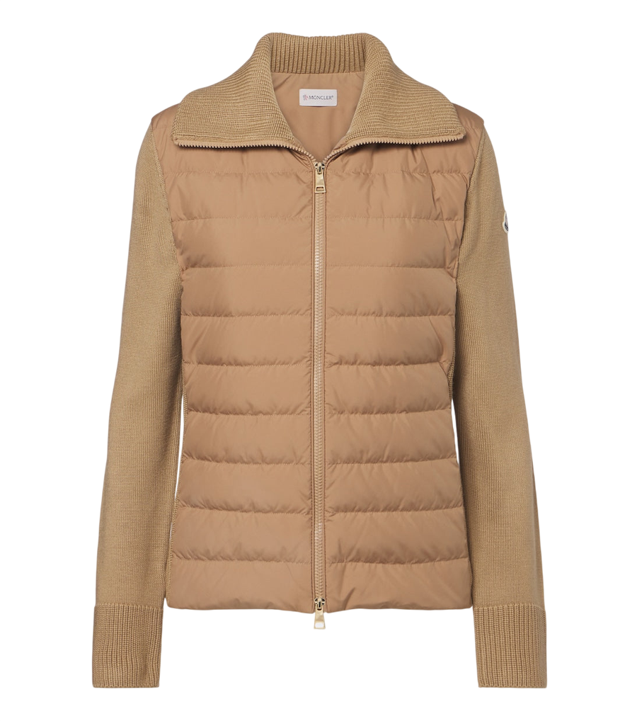 Moncler Down-paneled virgin wool cardigan