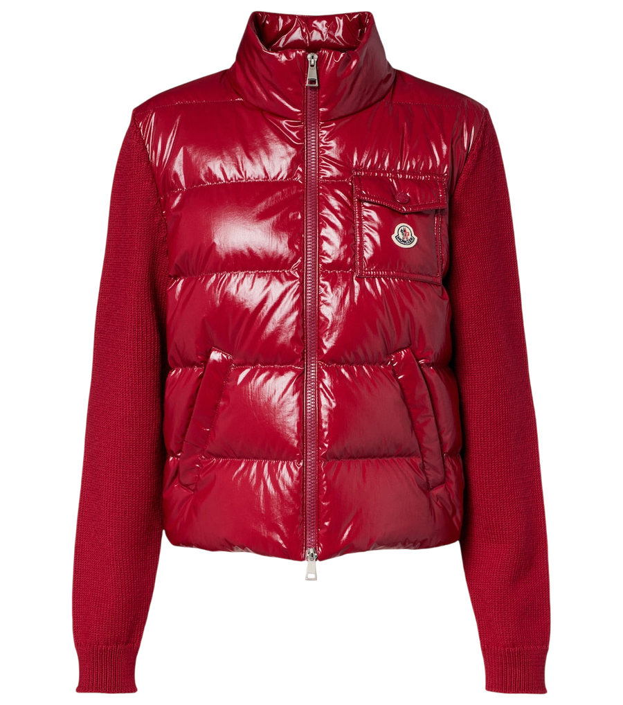 Moncler Down-paneled virgin wool cardigan