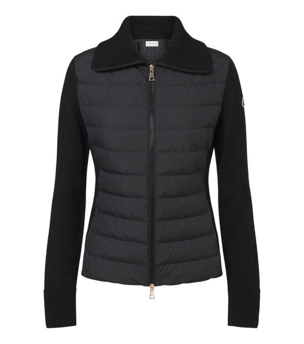Moncler Down-paneled virgin wool cardigan