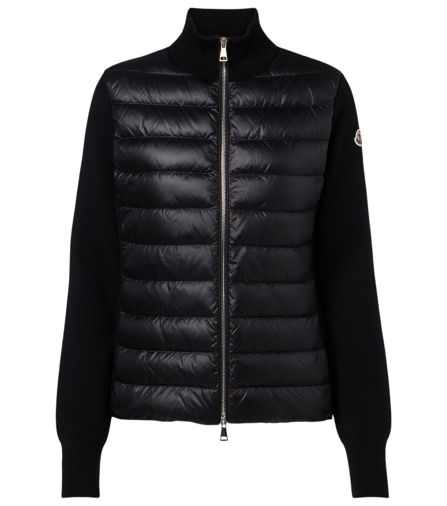 Moncler Down-paneled virgin wool cardigan