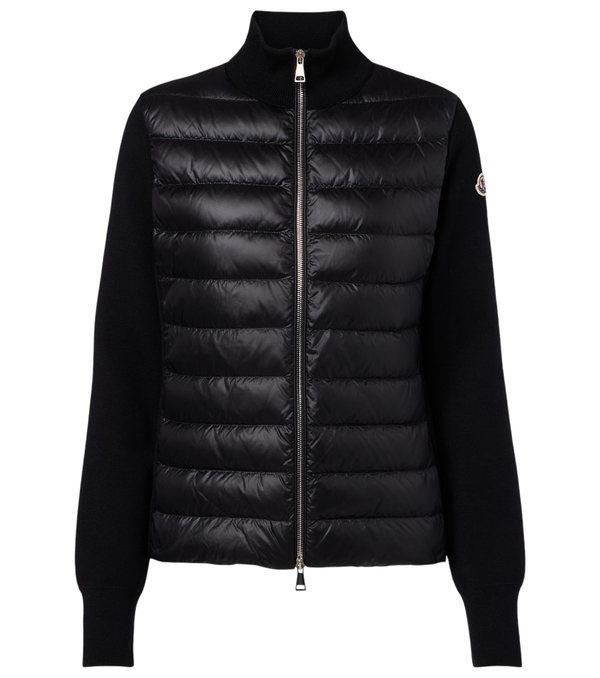 Moncler Down-paneled virgin wool cardigan
