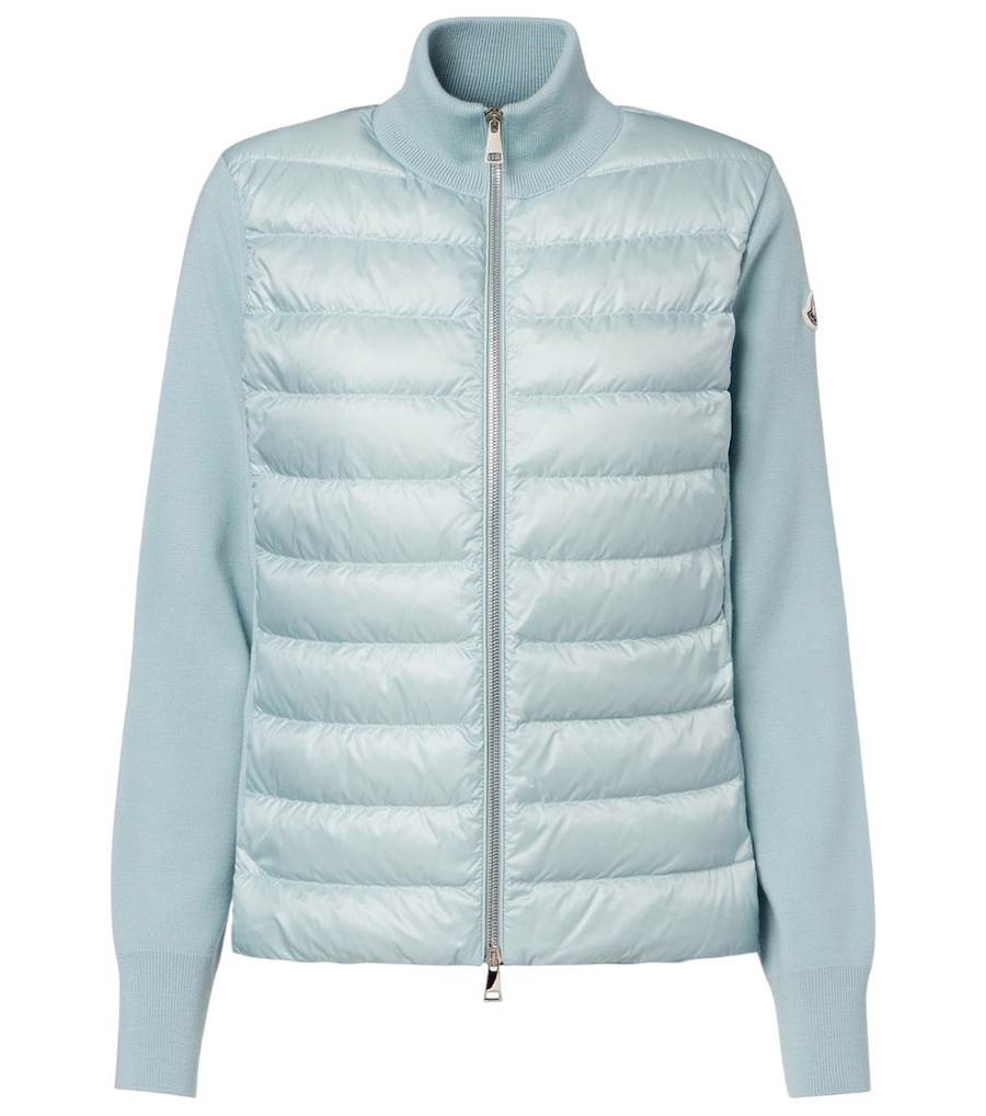 Moncler Down-paneled virgin wool cardigan
