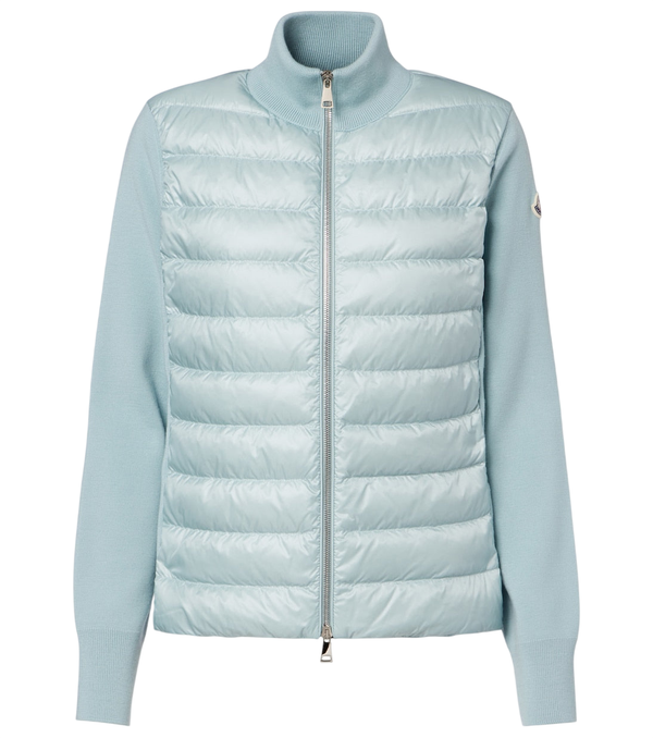Moncler Down-paneled virgin wool cardigan