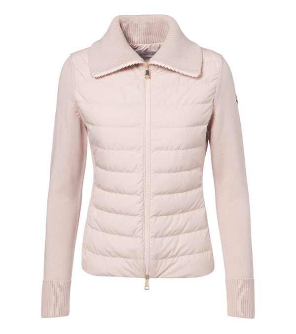 Moncler Down-paneled virgin wool cardigan