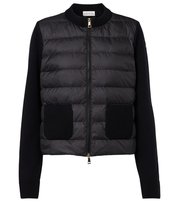Moncler Down-paneled virgin wool cardigan