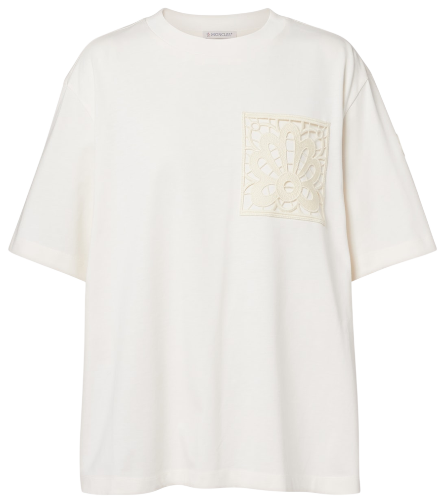 Camiseta oversize de algodón con bordado de Moncler