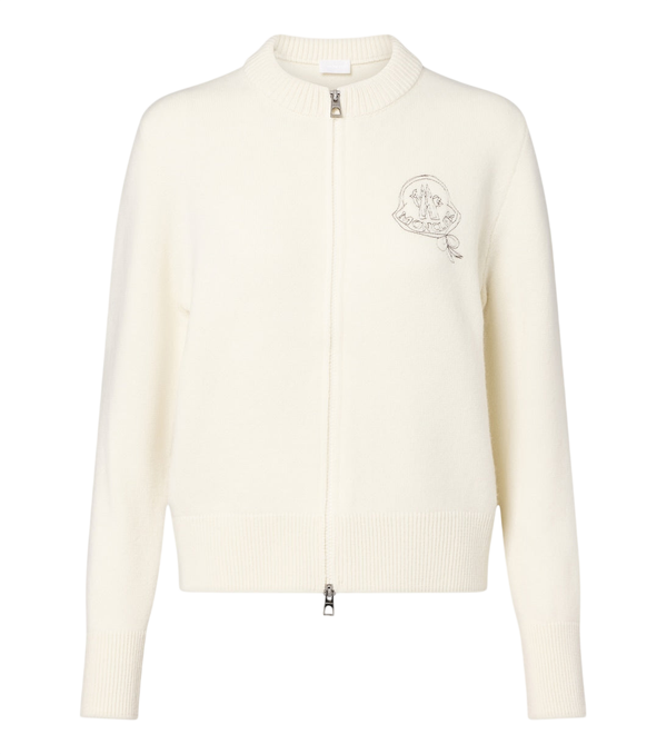 Moncler Embroidered wool and cashmere cardigan