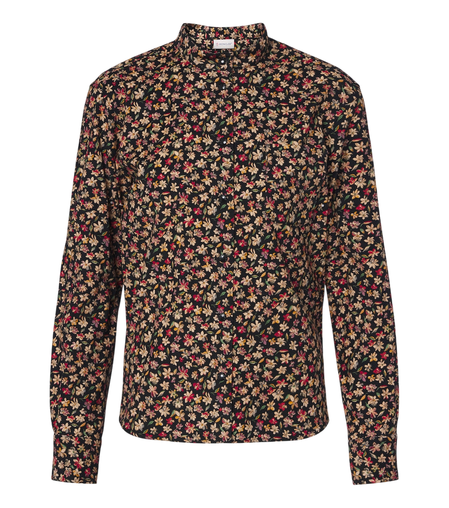 Moncler Camicia in velluto a coste di cotone con stampa floreale