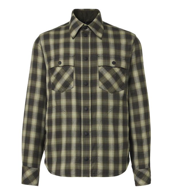Moncler Grenoble Plaid cotton-blend shirt