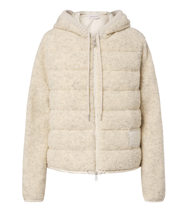 Moncler Hooded bouclé down jacket