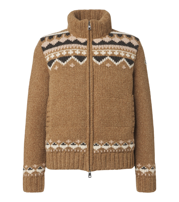Moncler Jacquard wool-blend down jacket