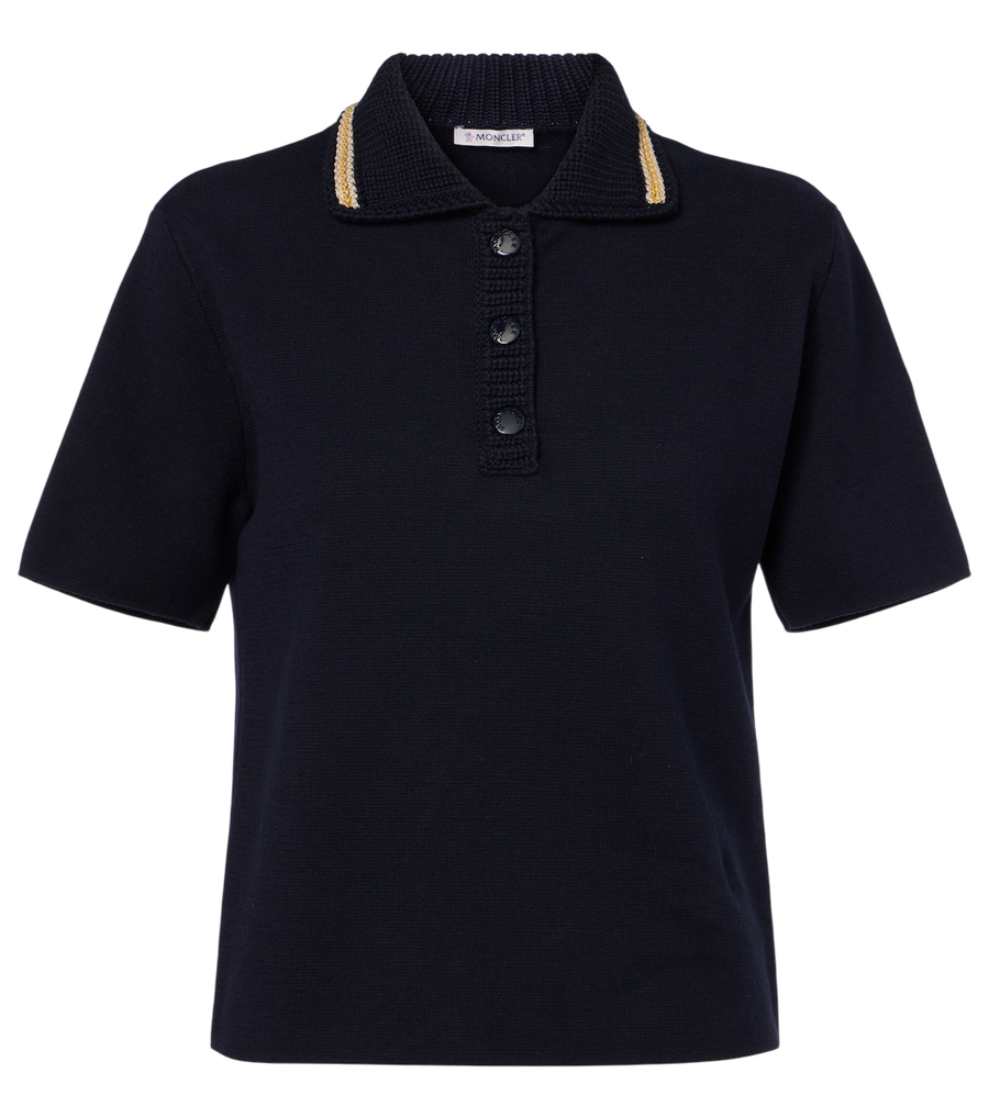 Moncler Knitted cotton polo shirt