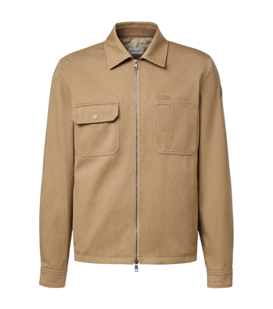 Moncler Leather-trimmed cotton jacket