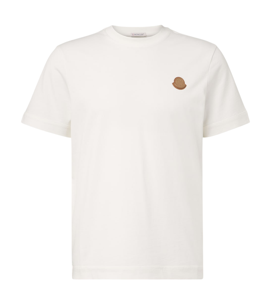 Moncler Leather-trimmed cotton jersey T-shirt
