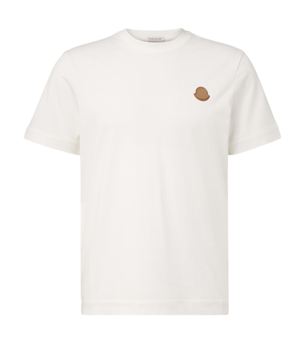 Moncler Leather-trimmed cotton jersey T-shirt