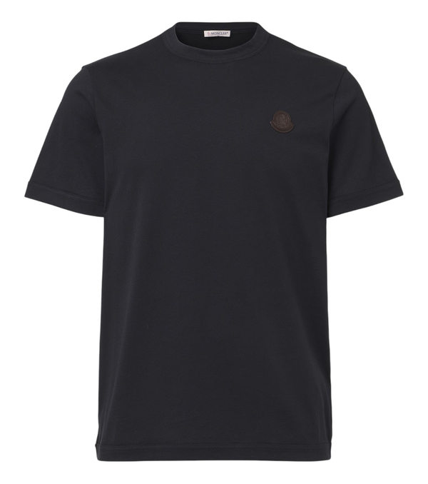 Moncler Leather-trimmed cotton jersey T-shirt