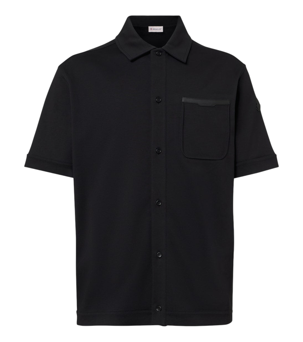 Moncler Leather-trimmed cotton shirt
