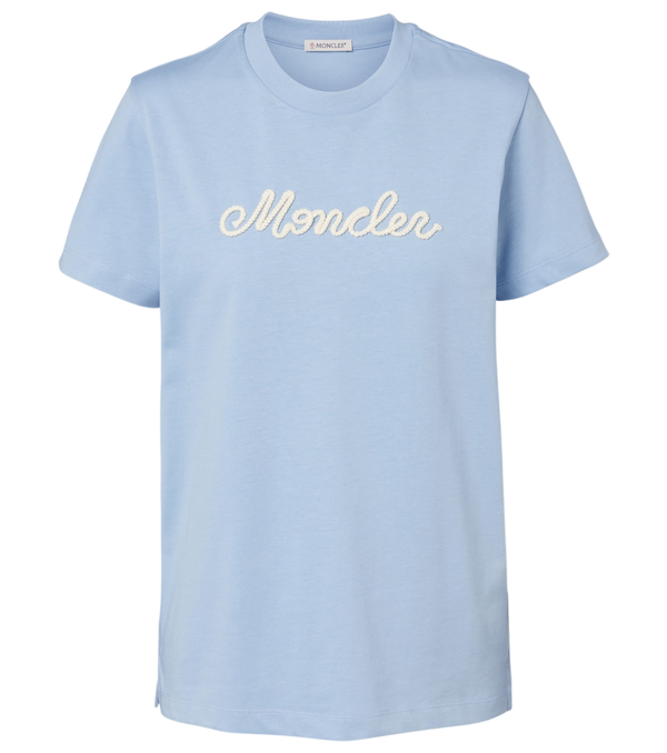 Camiseta de punto de algodón con logo de Moncler