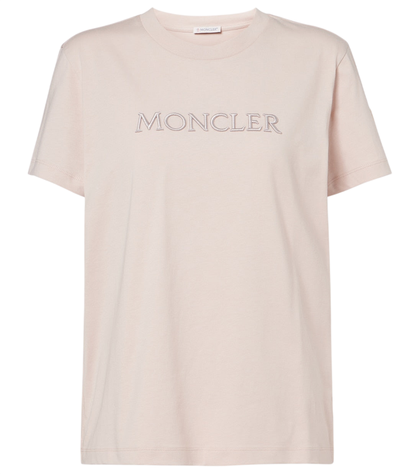 Camiseta de punto de algodón con logotipo de Moncler