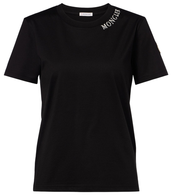 Camiseta de punto de algodón con logotipo de Moncler