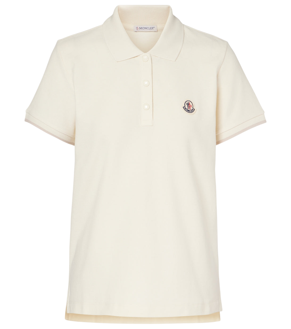 Polo en piqué de coton à logo Moncler