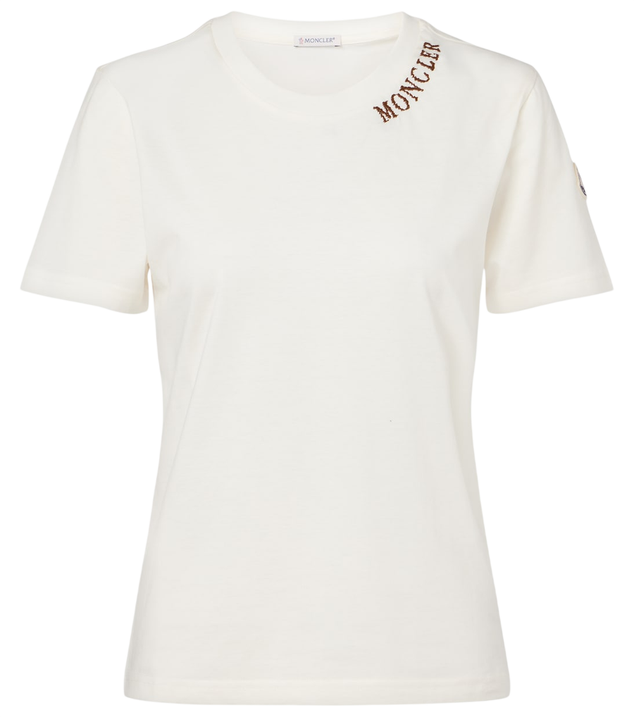 T-shirt de algodão com logótipo Moncler