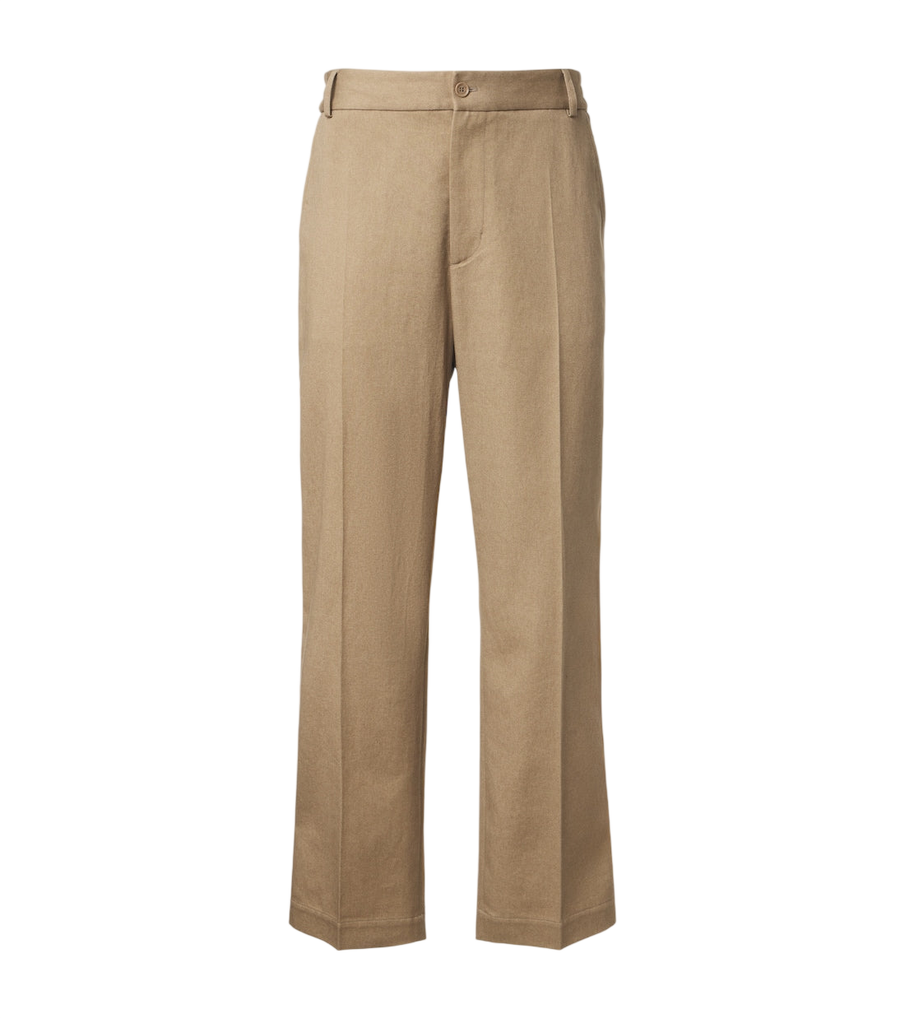 Moncler Pleated cotton straight pants
