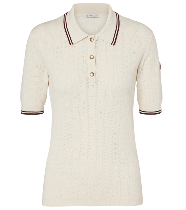 Moncler Pointelle cotton polo shirt