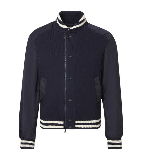 Chaqueta varsity técnica de punto acanalado de Moncler