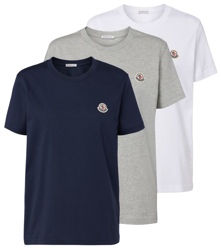 Set de tres camisetas de punto de algodón de Moncler