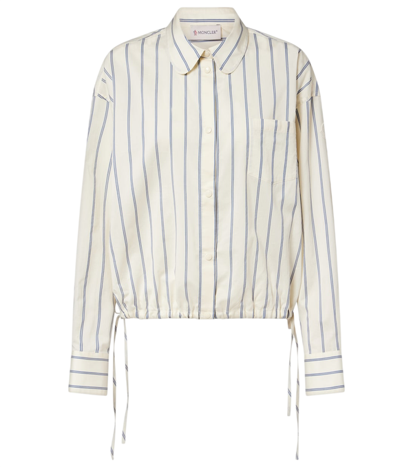 Moncler Camicia a righe in cotone e seta