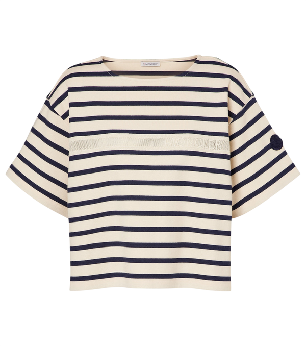 T-shirt a righe in jersey di cotone Moncler