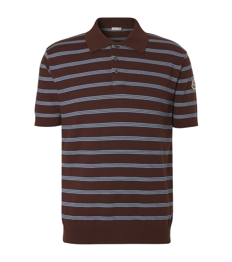 Moncler Striped cotton polo shirt