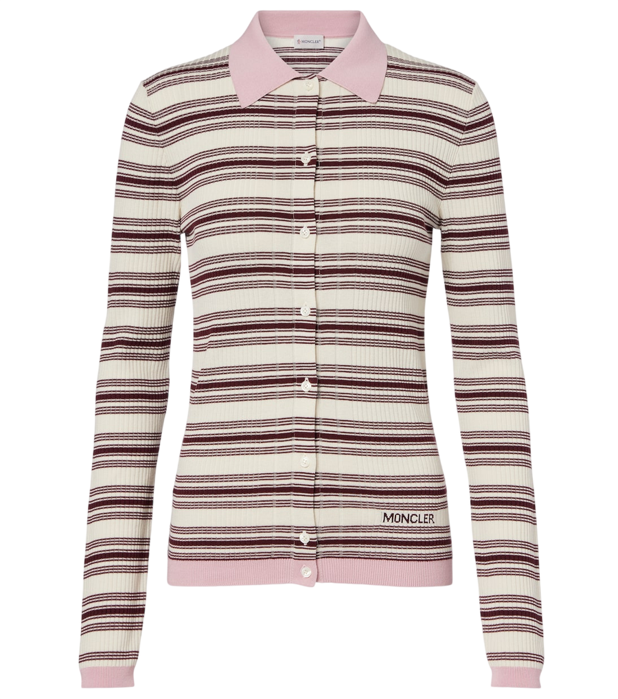 Moncler Striped cotton polo shirt